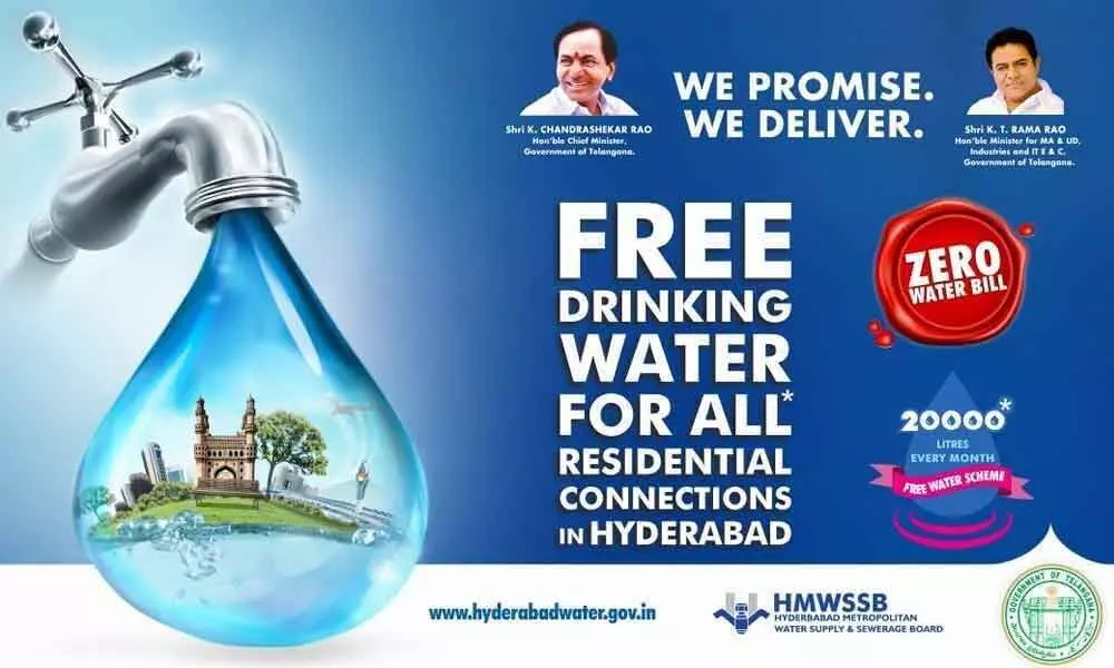 Over 8 lakh households to get free water supply under GHMC limits