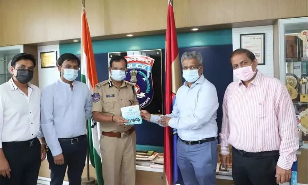 Face masks donated to Cyberabad Police