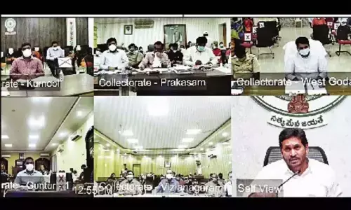 YS Jagan reviews with collectors on Spandana program, directs to gets ready to face third wave