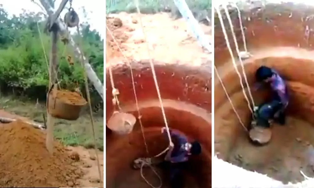 Watch The Trending Video Of Kerala Man Digging A Well By Himself