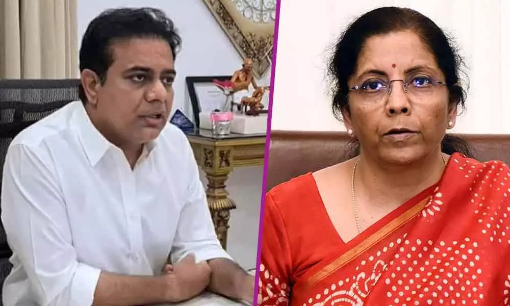 KTR writes to union minister Nirmala Sitaraman over Atmanirbhar Bharat