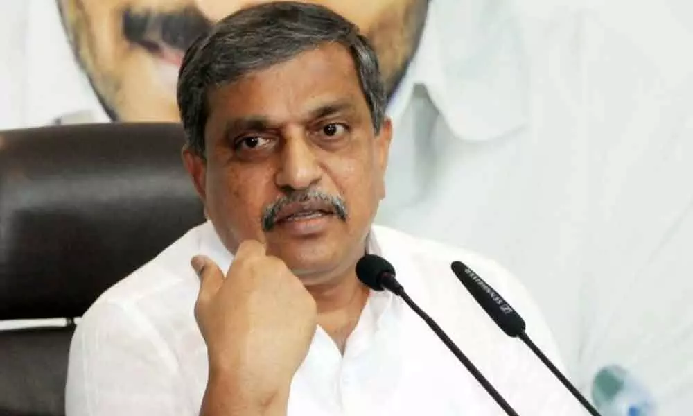 AP Government advisor  (Public Affairs) Sajjala Ramakrishna Reddy addressing a press conference at YSRCP central office in  Tadepalli on Thursday