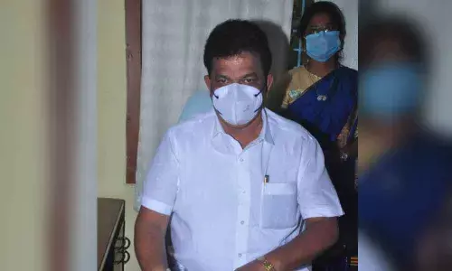 Newly-appointed Agriculture Market Committee chairman B Sanni Krishna taking charge as a chairman in Visakhapatnam on Thursday