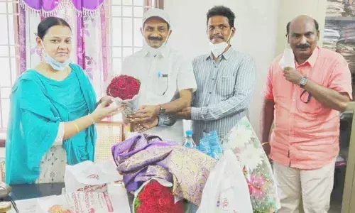 Drug Dealers Association members meeting Additional Director of Drug Control Administration VS Jyothi in Ongole on Thursday