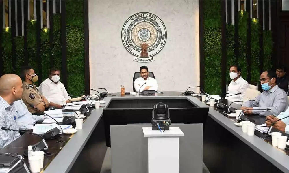 Chief Minister Y S Jagan Mohan Reddy reviews Covid-19 situation at his camp office on Friday