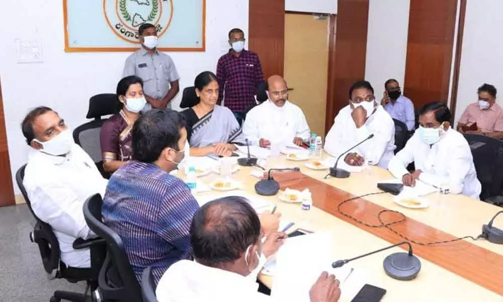 Sabitha Indra Reddy holds video conference on Haritha Haram