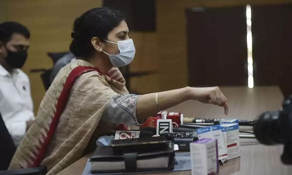 Delhi Crime Branch DCP Monika Bhardwaj addresses media after arresting ten people involved in fake injections and drugs in Covid-19 and black fungus treatment