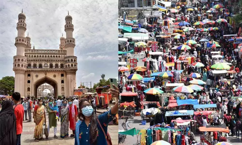 Crowds swell in markets, malls & hotels at Hyderabad