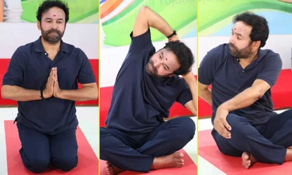 Kishan Reddy celebrates yoga day with Hyderabad