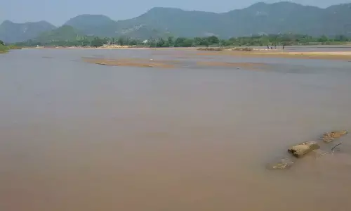 Location where barrage is proposed to be constructed across Vamsadhara river at Neradi village of Bhamini mandal in Srikakulam district