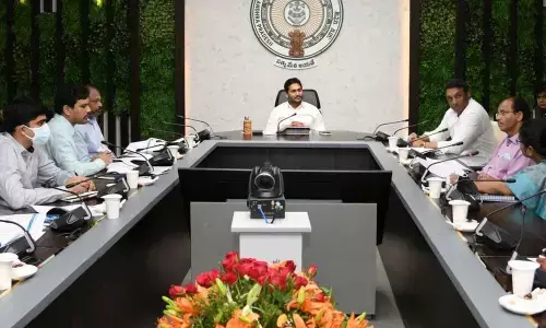 Chief Minister YS Jagan Mohan Reddy reviews IT Policy, EMCs and digital libraries at his camp office on Wednesday