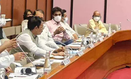MP Bharat Ram participating in the meet in New Delhi on Thursday