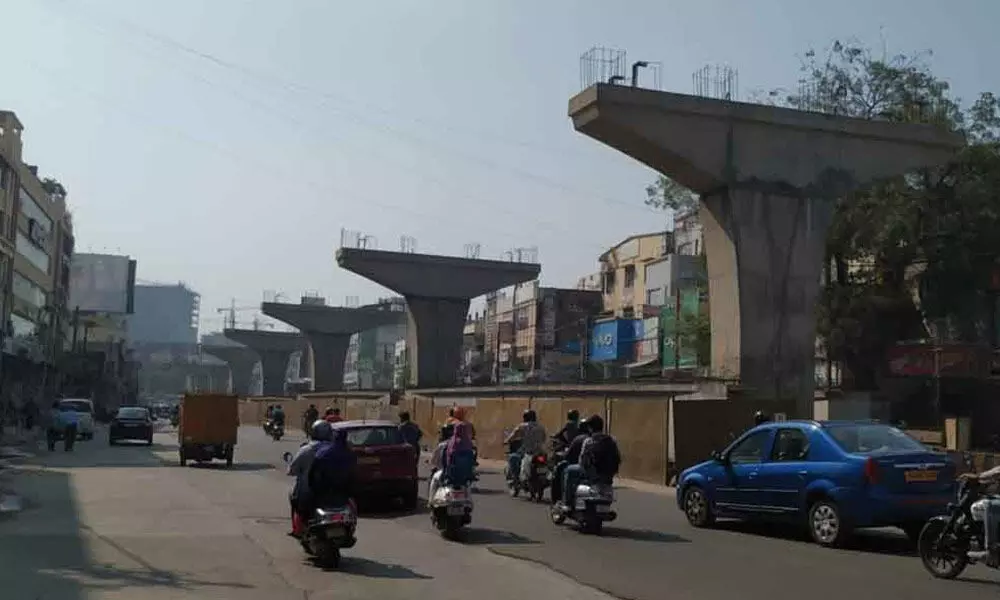 Kondapur flyover works moving at a snails pace