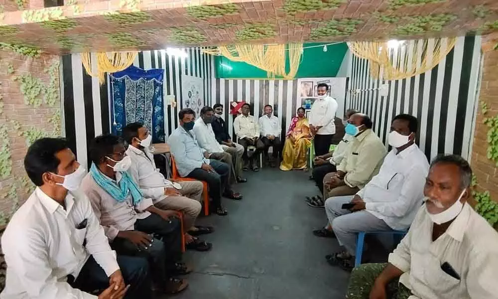 Participants at an all-party meet held at Tekumboru village of Kunavaram mandal in East Godavari district on Monday