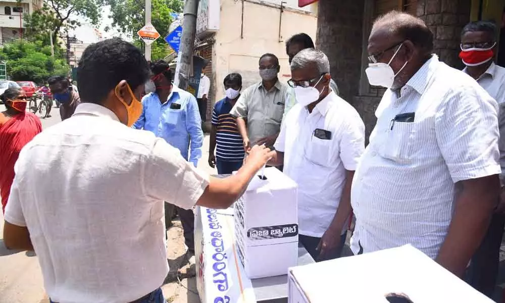 AP Urban Citizens Federation holding ballot on enhanced property and other taxes in Vijayawada on Monday