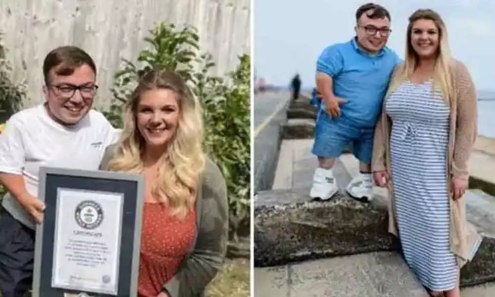 James and Chloe Lusted have set a world record with their nearly two feet difference in height