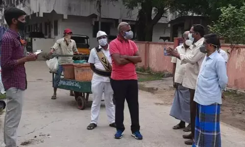 SMC commissioner P Obulesu interacting with residents in Srikakulam city on Tuesday