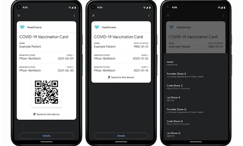 Google allows Android users to store COVID-19 vaccination card and test ...