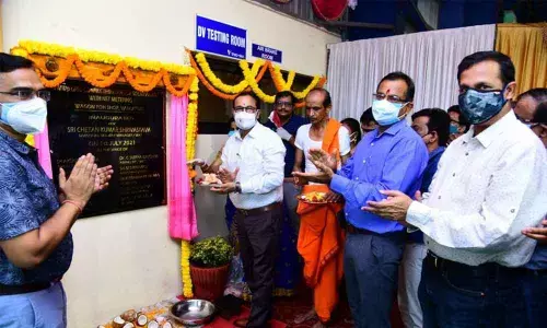 Divisional Railway Manager Chetan Kumar Shrivastava commissioning rooftop solar power plant in Waltair division in Visakhapatnam