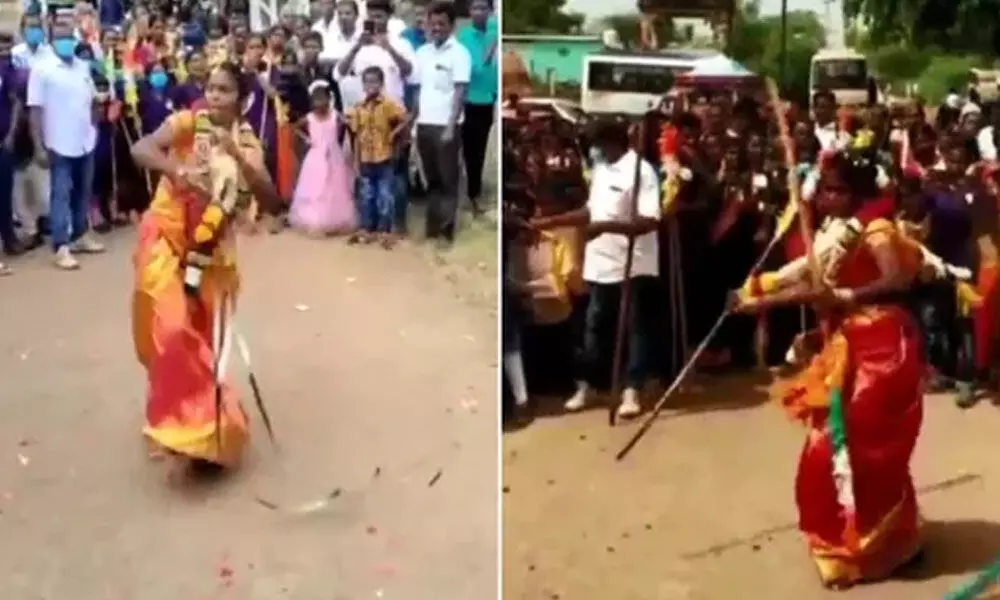 The Trending Video Of A Bride From Tamil Nadu Performing Martial Arts Winning Hearts Of The Netizens