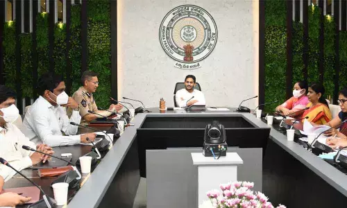 Chief Minister Y S Jagan Mohan Reddy reviews Disha Act at his camp office on Friday