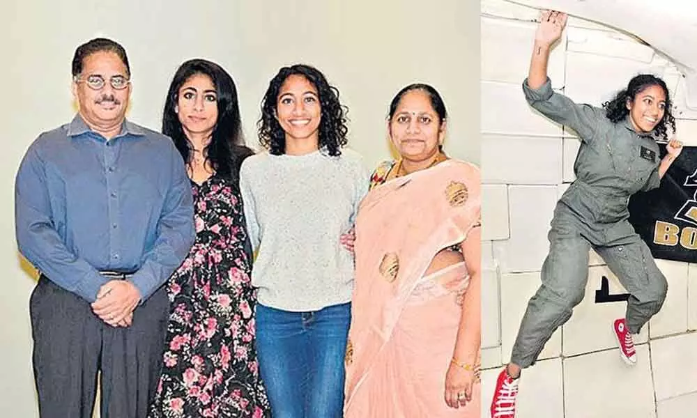 Bandla Sirisha  with her family members