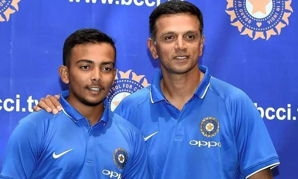 Rahul Dravid and Prithvi Shaw