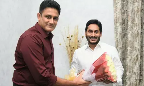 Former Crickter Anil Kumble meets AP CM YS Jagan Mohan Reddy