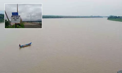 Godavari River; Sabari bridge in Kunavaram mandal of Chinturu Agency (Inset Pic)