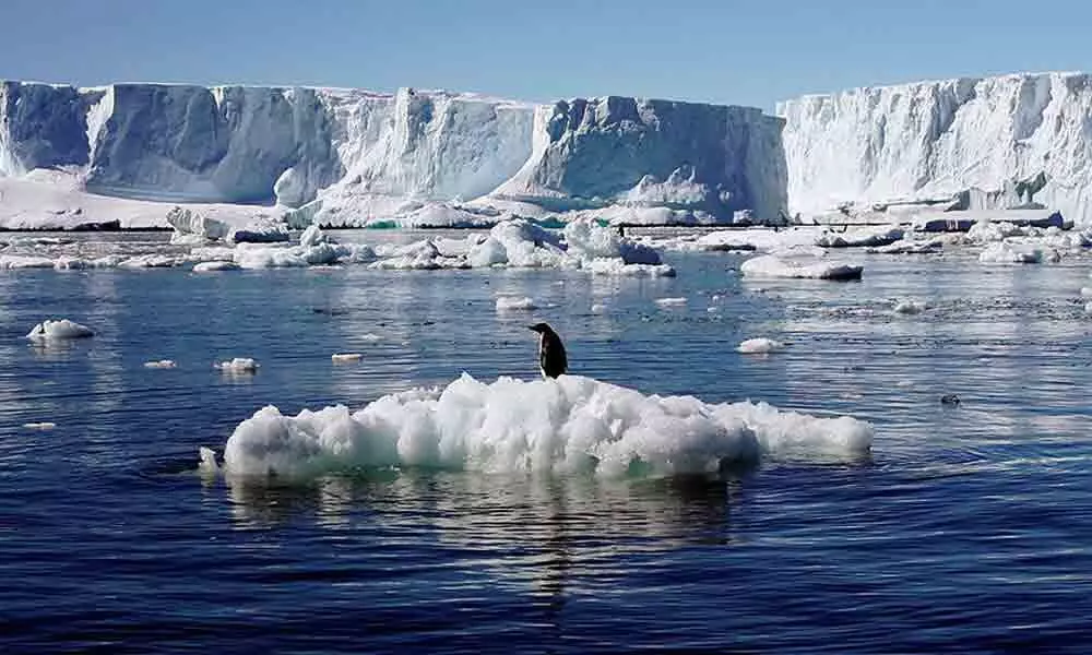 Antarctica as global warming melts ice sheet