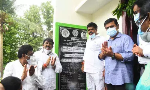Tourism Minister M Srinivasa Rao launching YSR Agri Testing Lab in Visakhapatnam on Thursday