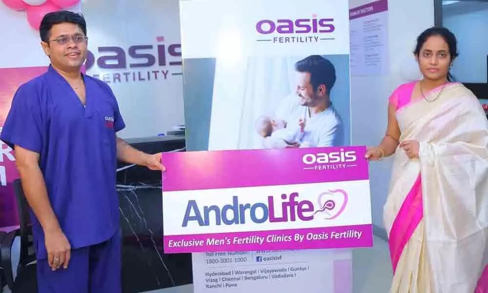Dr Krishna Chaitanya Mantravadi, Scientific Head and Clinical Embryologist, Oasis Fertility, and Dr. Jalagam Kavya Rao, Clinical Head and Fertility Specialist, at the launch of Andrilife