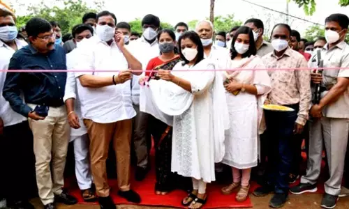 GHMC mayor G Vijaya Lakshmi along with Dana Nagender on Saturday inaugurated Monolithic park in Jubilee Hills