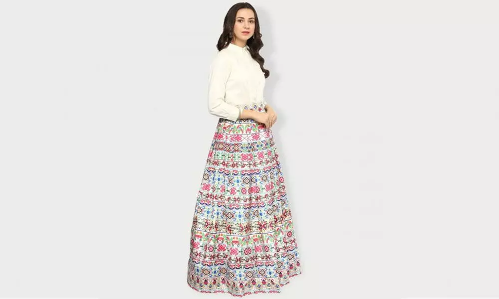 Long skirt hotsell with t shirt