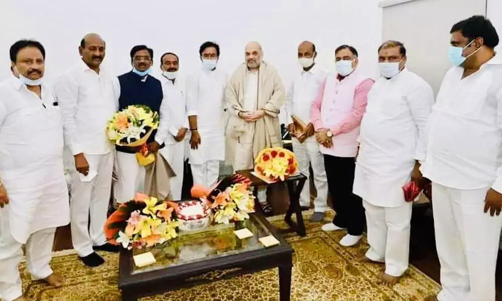 The Telangana BJP delegation called on Union Home Minister Amit Shah in New Delhi on Wednesday