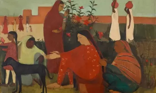 In the Ladies Enclosure Painting