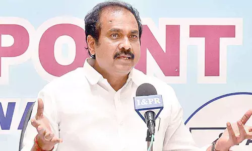 Minister for Agriculture Kurasala Kannababu, addressing  a press conference in Vijayawada on Thursday