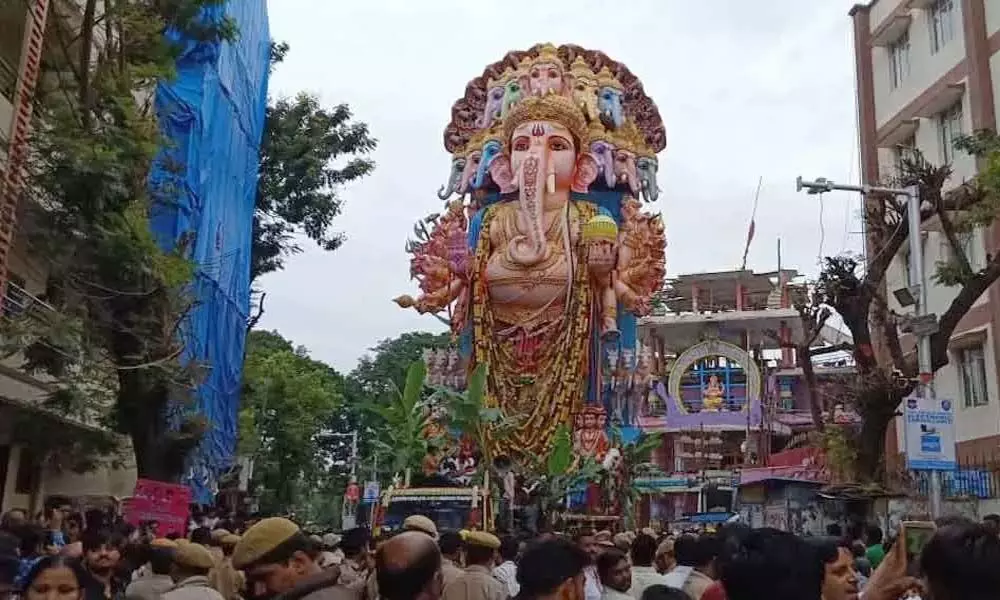 This year 30-feet Ganesh idol in Hyderabad