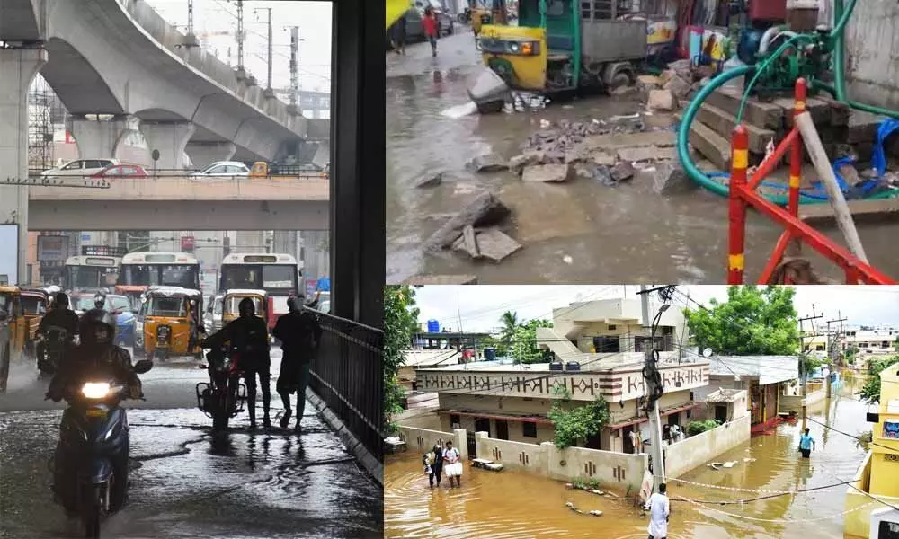 Rain drenches city, driving dwellers to scurry for safety