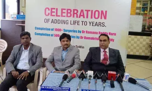 HCG MNR Curie Cancer Centre doctors speaking to media as part of the celebrations in Ongole on Friday