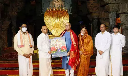 Supreme Court judge Justice Navin Sinha offers prayers at Tirumala