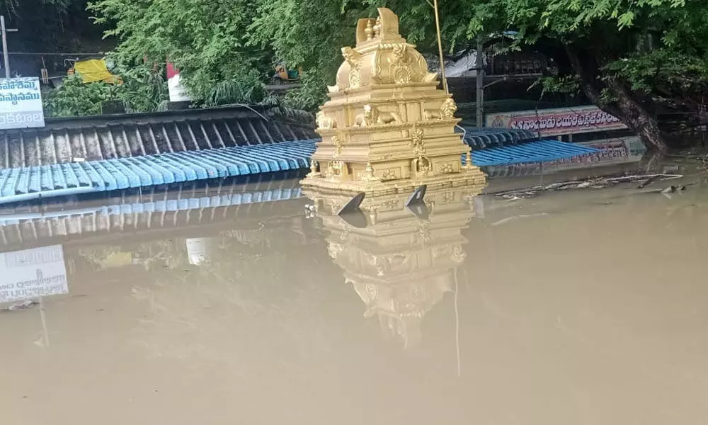 Furious flood water in the twin districts of Godavari