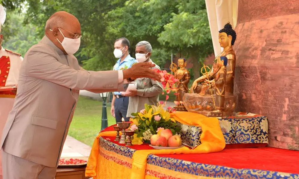 President Ram Nath Kovind on Saturday said that application of Buddhist values