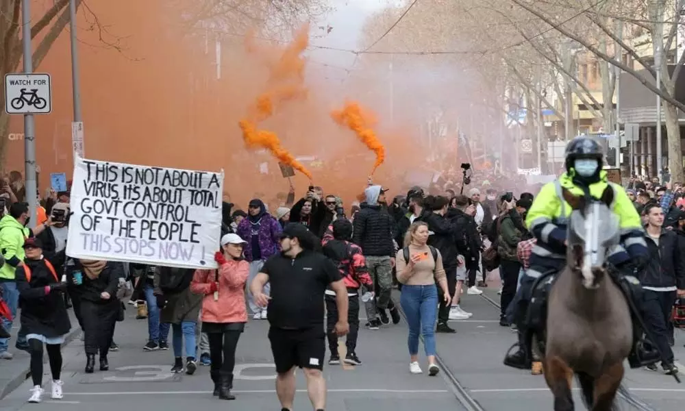 Thousands of anti-lockdown protesters gathered in Australias Sydney