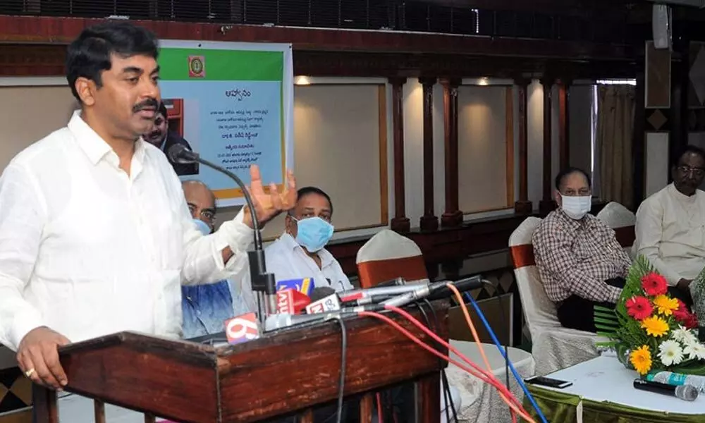 Chairman of Defence Research and Development Organisation (DRD)) Dr G Satheesh Reddy speaking at the Krishna District Writers Association meeting in Vijayawada on Sunday