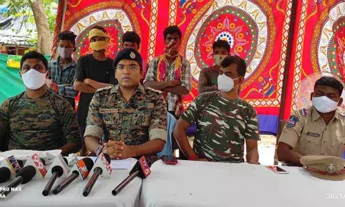 Bhadrachalam ASP G Vineeth speaking to media persons in Cherla on Sunday