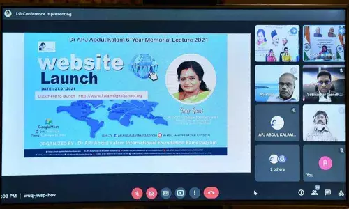 Governor Dr Tamilisai Soundararajan taking part in a remembrance meet held on the occasion of sixth death anniversary of late President APJ Abdul Kalam on Tuesday