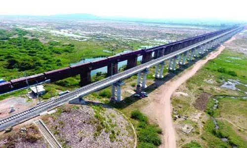 The maximum permissible speed on the Godavari railway bridge located between Mancherial and Peddampet section has been increased from 50 kmph to 100 kmph to provide better transport services to passengers. (Pic Source: Telangana Today)