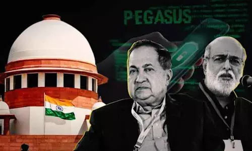 ournalists N Ram, Sashi Kumar move SC over Pegasus scandal (Pic Courtesy: Yahoo News)