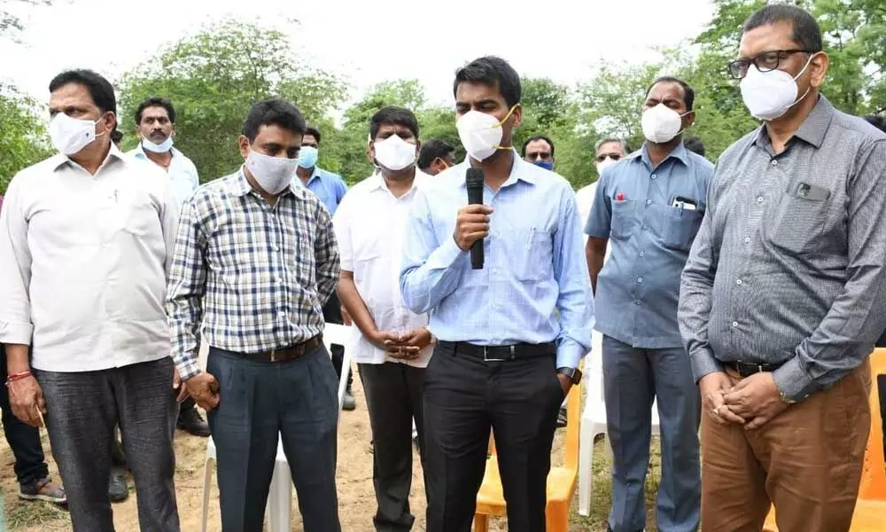 Bhadradri-Kothagudem District Collector D Anudeep in Sarapaka on Wednesday